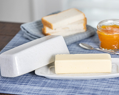 Butter Dish in White on White
