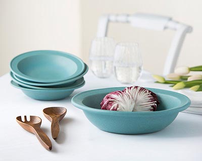 Turquoise 5-Piece Rimmed Bowl Set